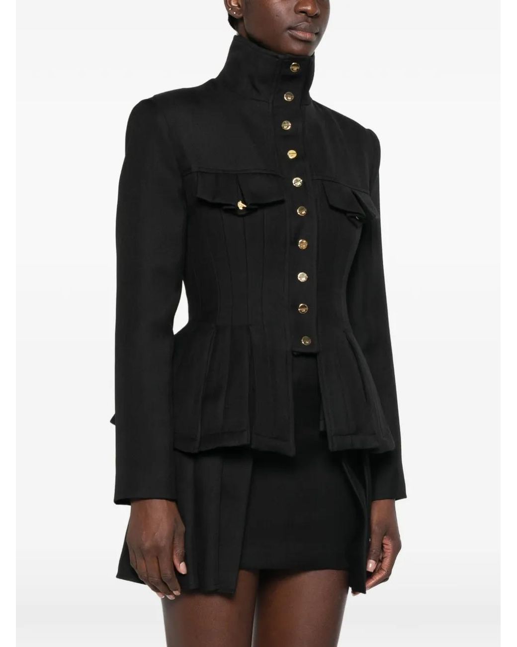 Elisabetta Franchi Black Cool Wool Jacket