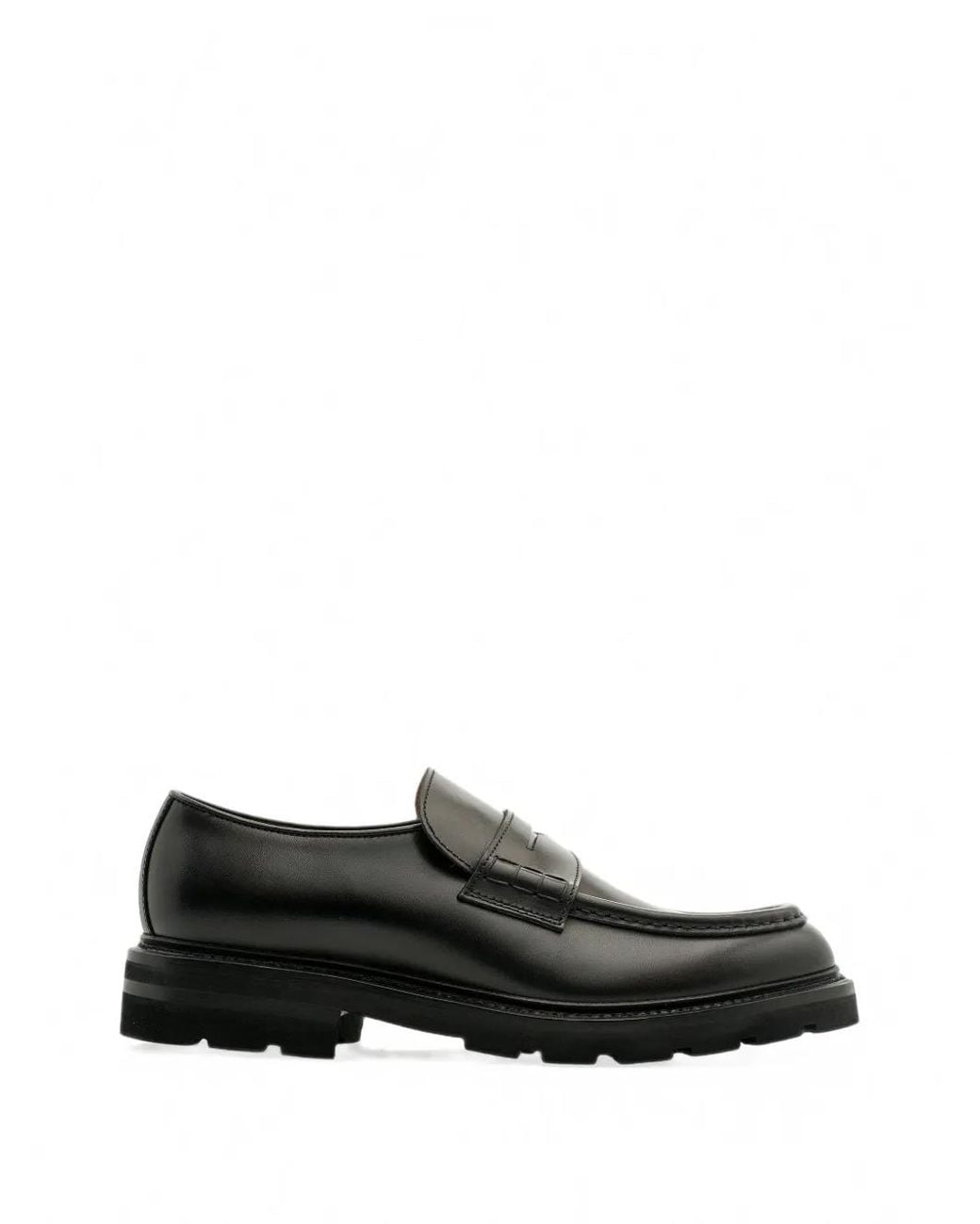 Lottusse Black Murphy Goodyear-Welted Leather Loafers for men