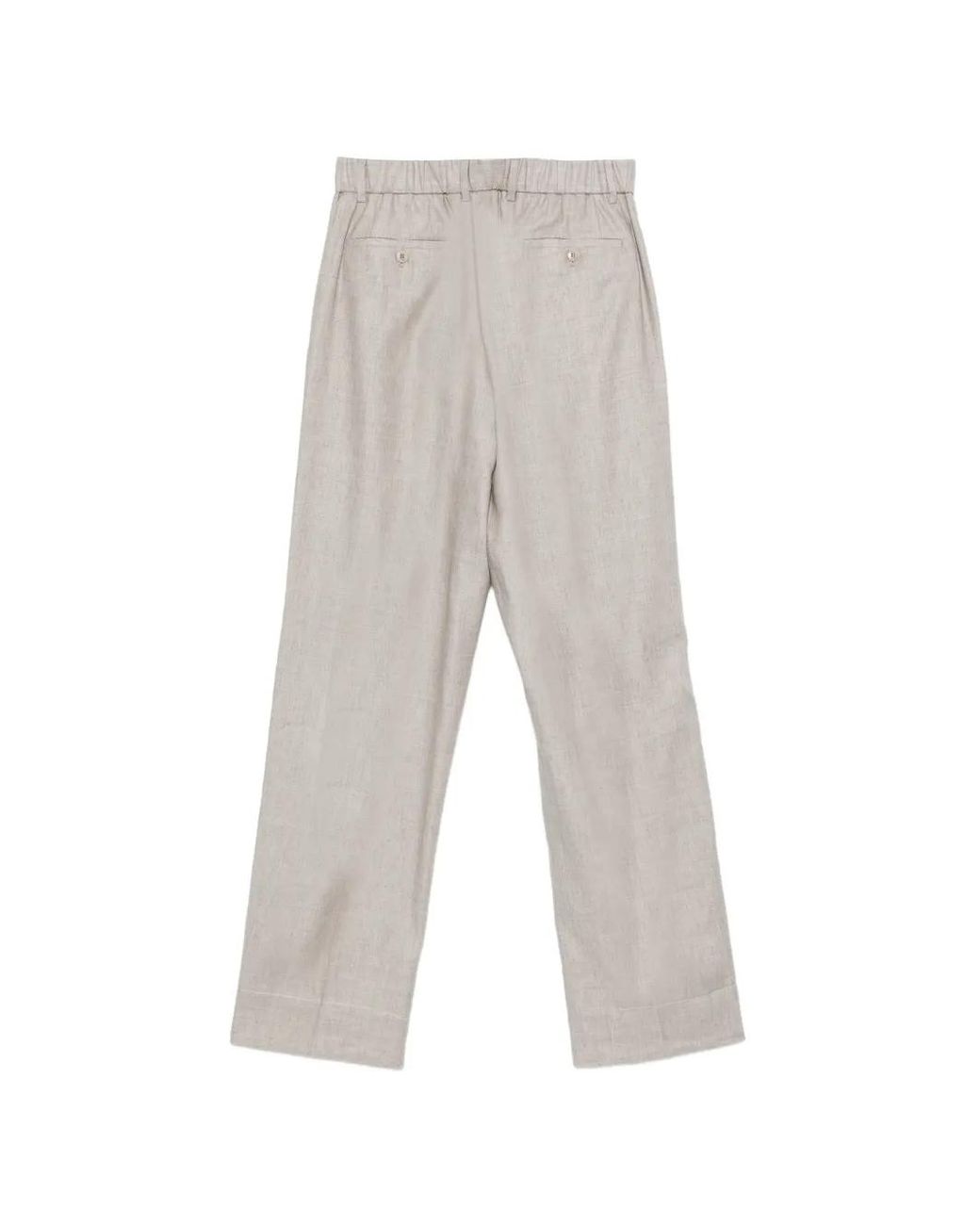 Brioni Gray Pleated Trousers for men
