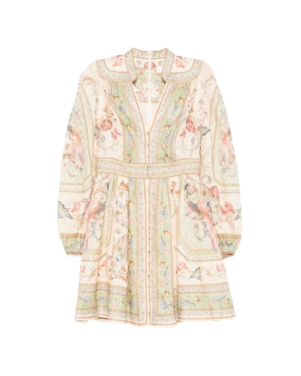 Zimmermann Natural Roselight Linen Mini Dress