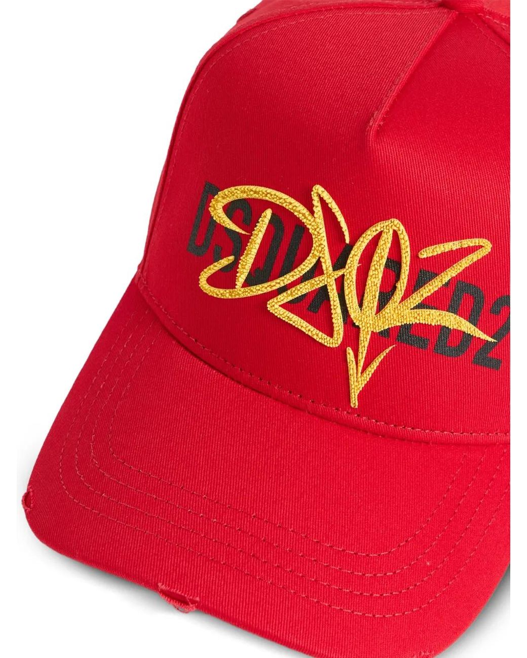 DSquared² Red Logo Baseball Cap for men