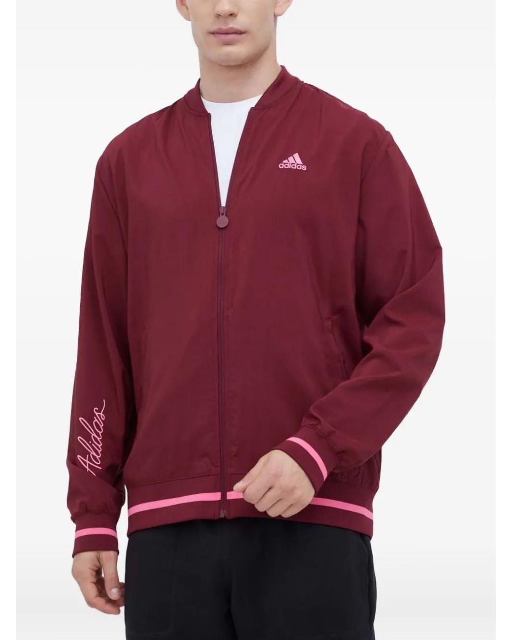 Bomber Con Zip di Adidas in Red da Uomo