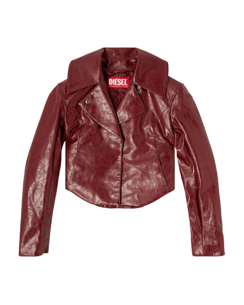 DIESEL Red Faux Leather Jacket