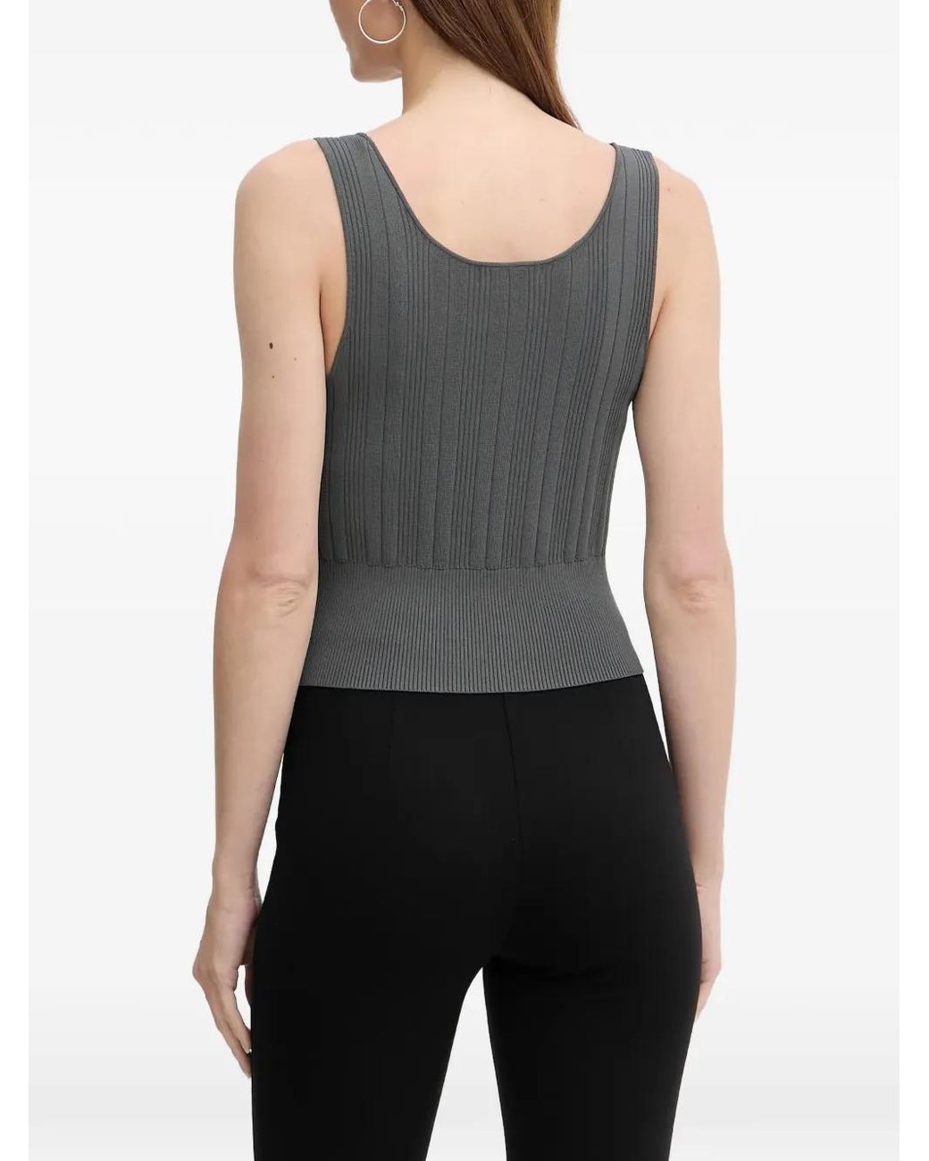 ARMANI EXCHANGE Black Ribbed Top