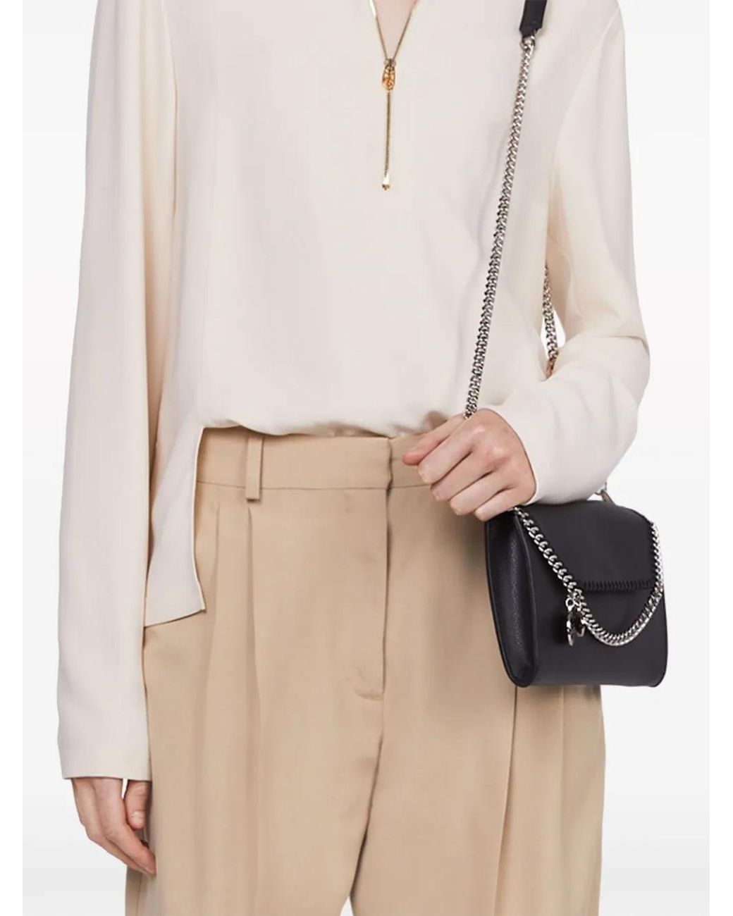 Stella McCartney White Arlesa Double-Split Hem Zip Blouse