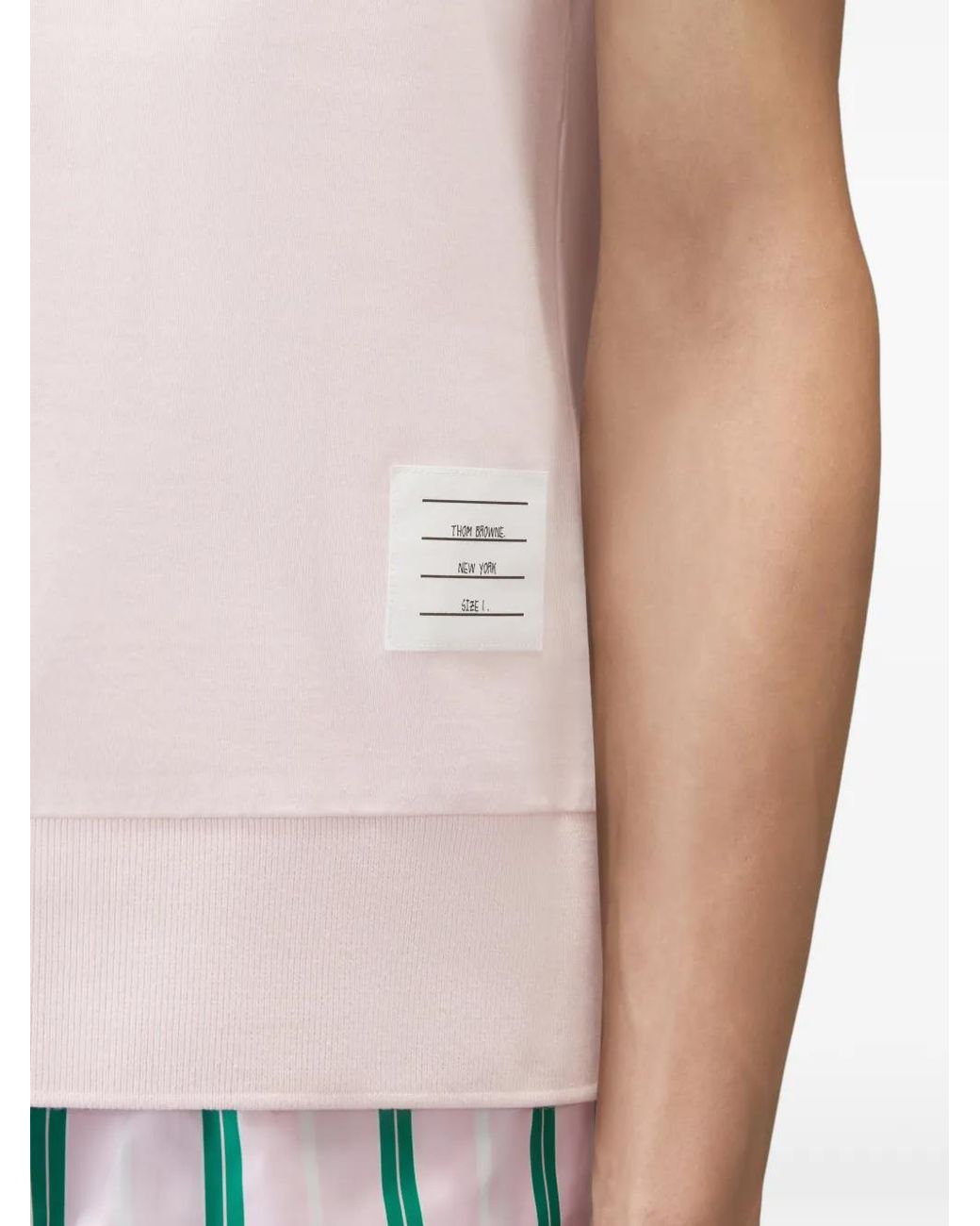 Thom Browne Pink Short-Sleeved T-Shirt With Ribbed Cuffs for men