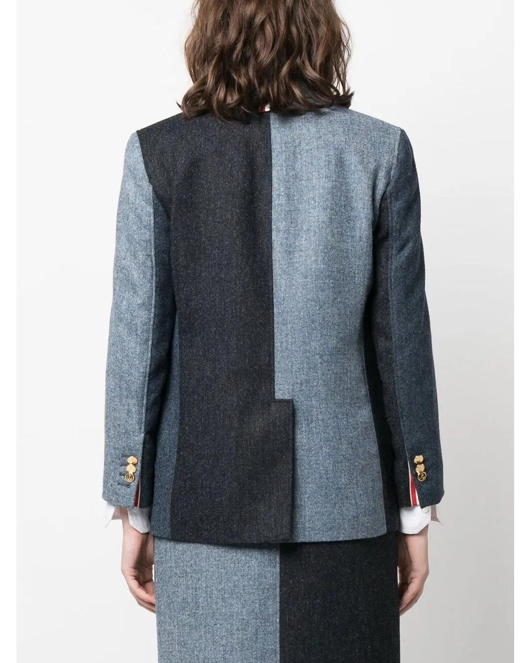 Blazer Donegal À Design Patchwork Thom Browne en coloris Blue