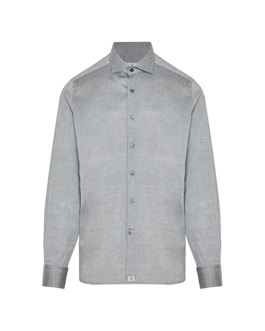 Sonrisa Gray Twill-Weave Long-Sleeve Shirt for men