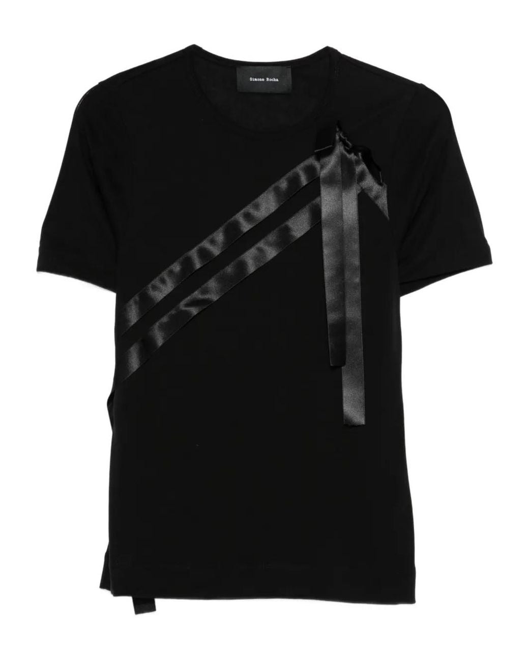 Simone Rocha Black Bow Sash T-Shirt