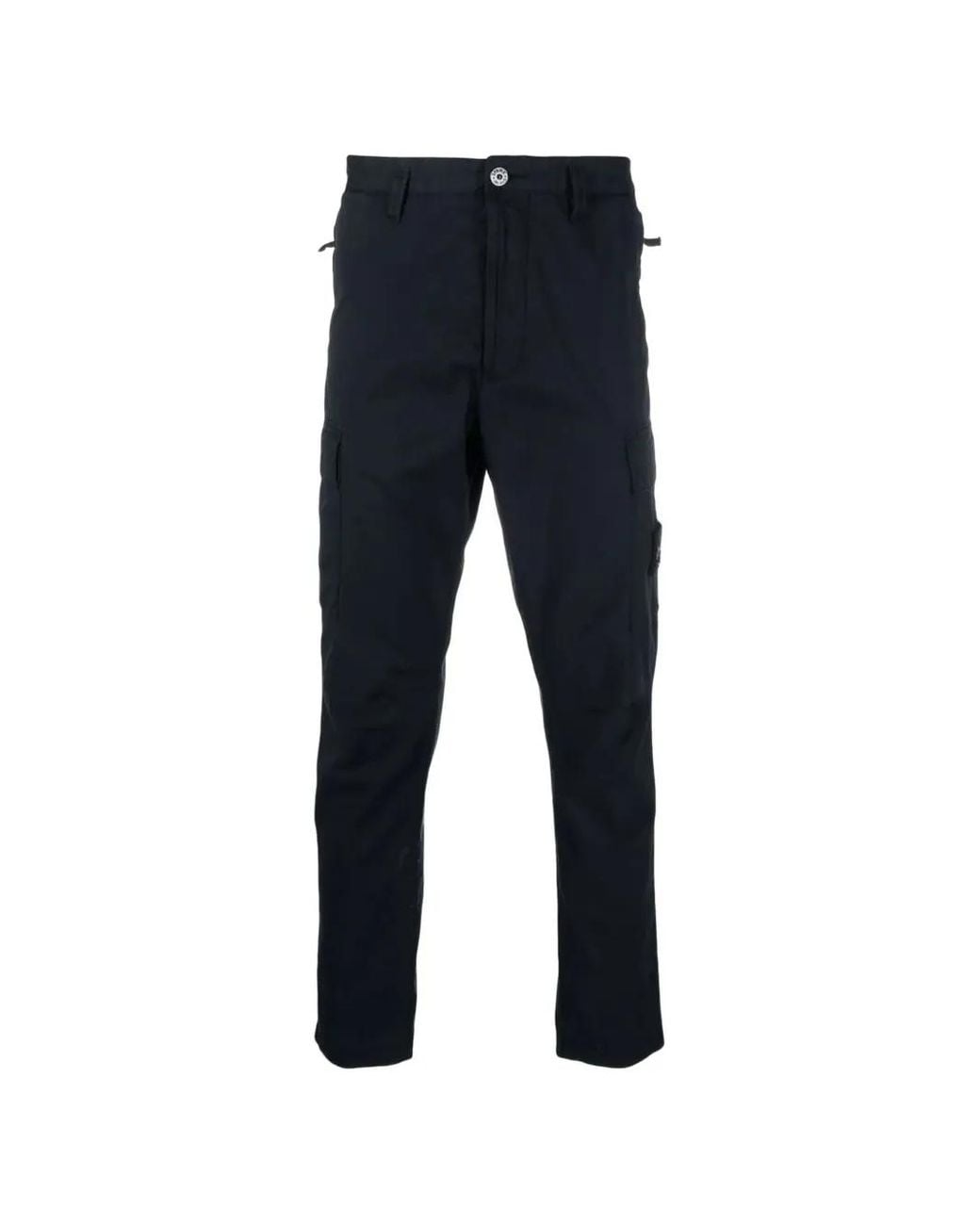 Stone Island Blue Logo-Patch Cargo Pants for men
