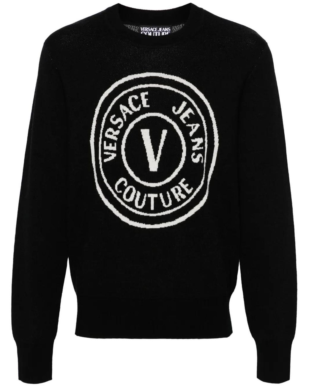 Versace Jeans Couture Pullover Mit V-Emblem in Black für Herren
