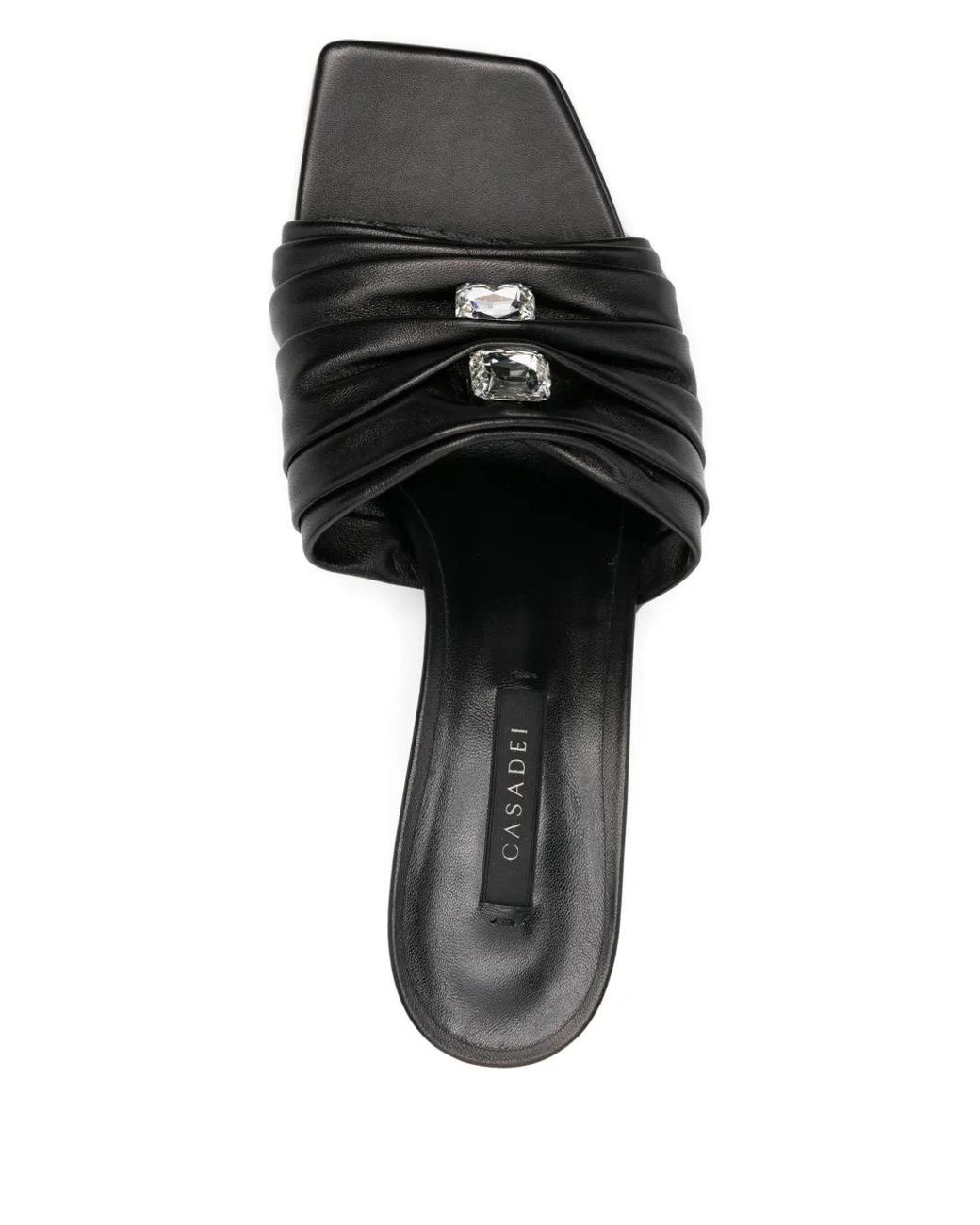 Casadei Black 65Mm Leather Sandals