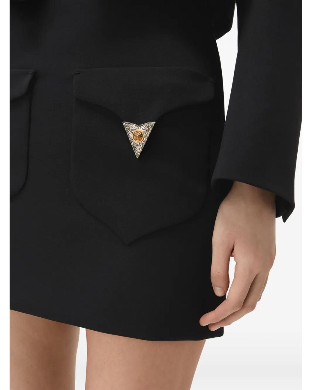 Versace Black Wool Mini Skirt
