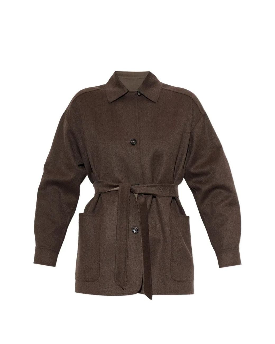 Max Mara Brown Single-Breasted Cashmere Foule Jacket