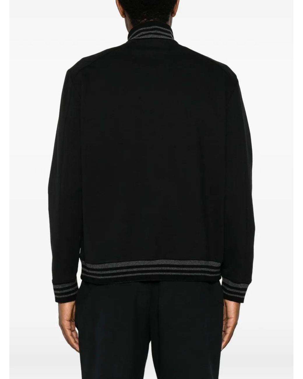 Panicale Black Sweat Zippé À Finitions Rayées for men