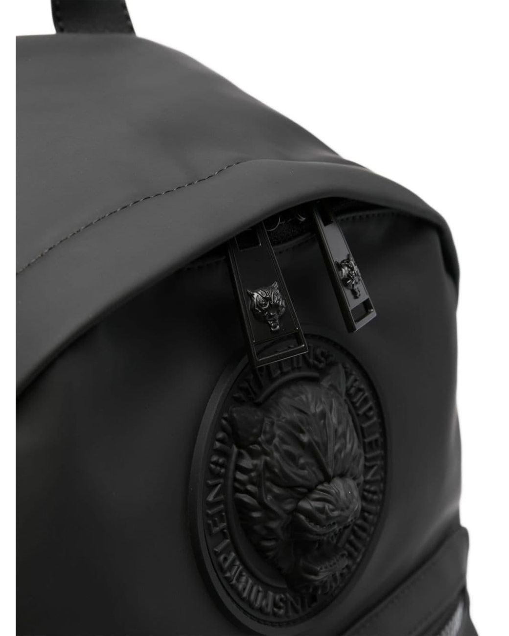 Plein Sport Tiger Head-motif Debossed Backpack - Black