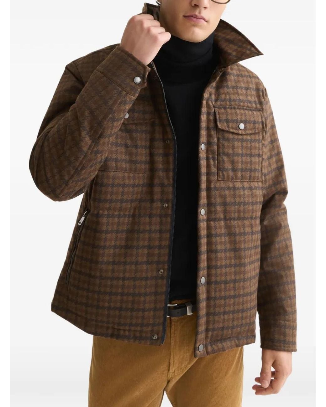 Scotch & Soda Brown Doudoune À Carreaux for men