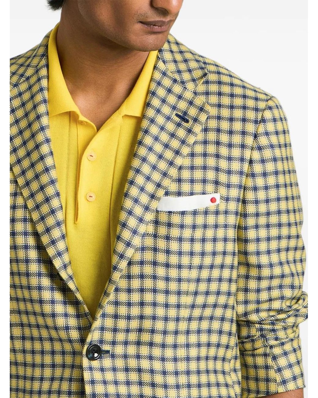 Polo De Canalé Kiton de hombre de color Yellow
