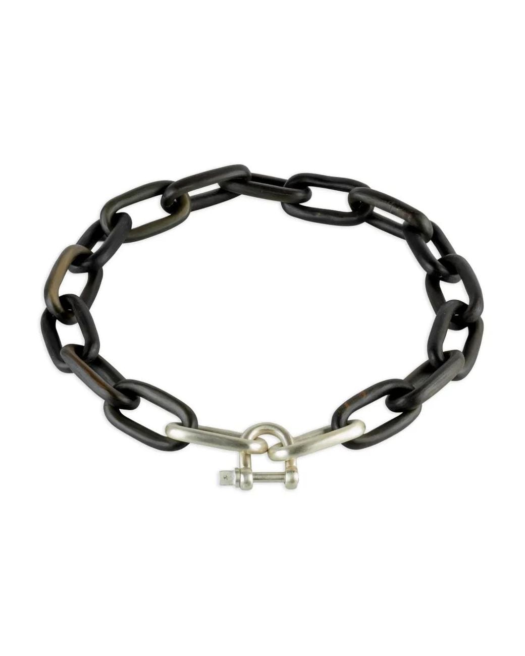 Parts Of 4 Black Sterling- Medium-Links Necklace
