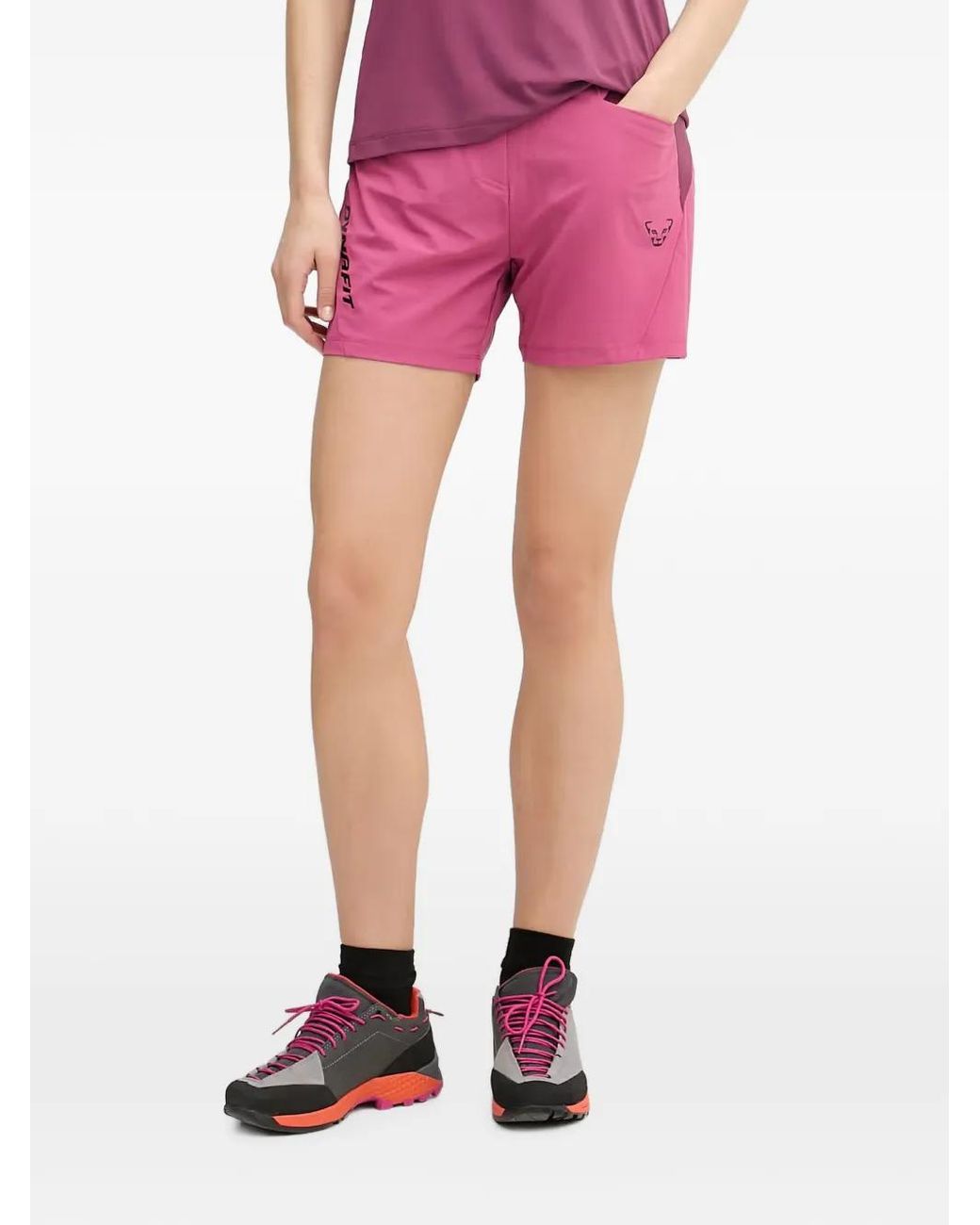 Dynafit Pink Logo-Print Elasticated-Waistband Mini Shorts