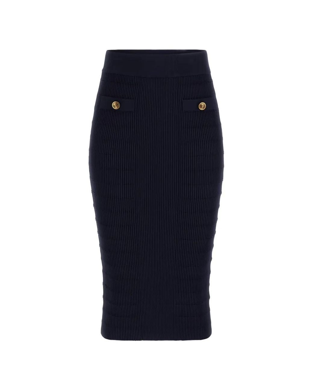 Guess Blue Rib-Knit Pencil Sweater Skirt