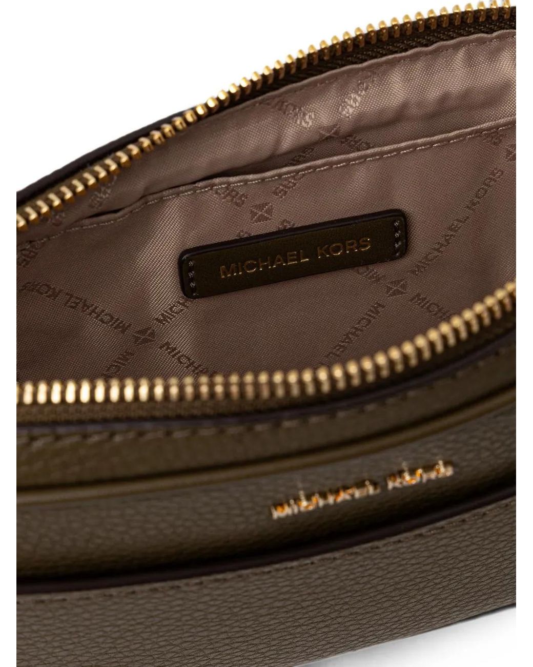 MICHAEL Michael Kors Gray Logo-Charm Pebbled Shoulder Bag
