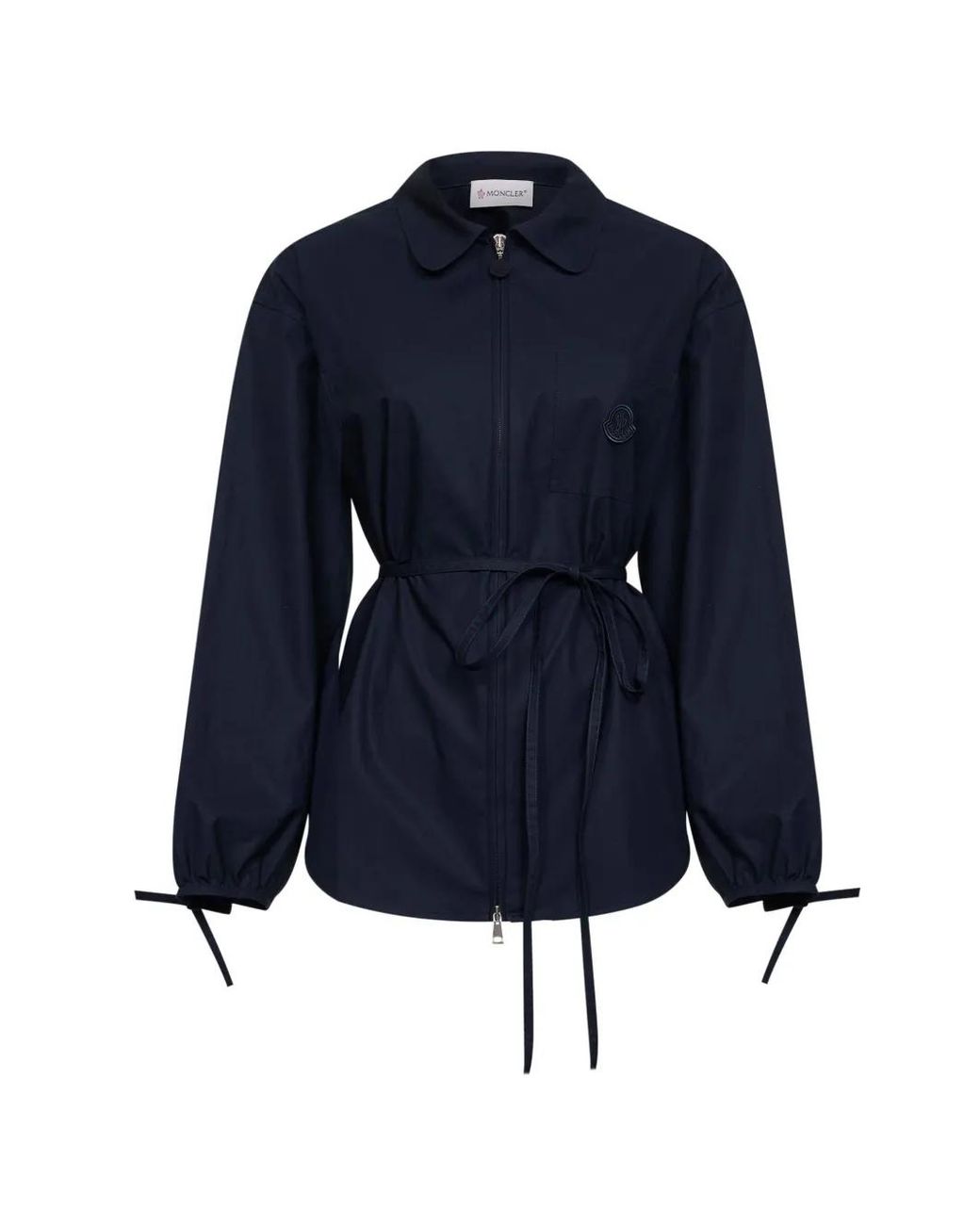 Moncler Blue Cotton Poplin Shirt Jacket