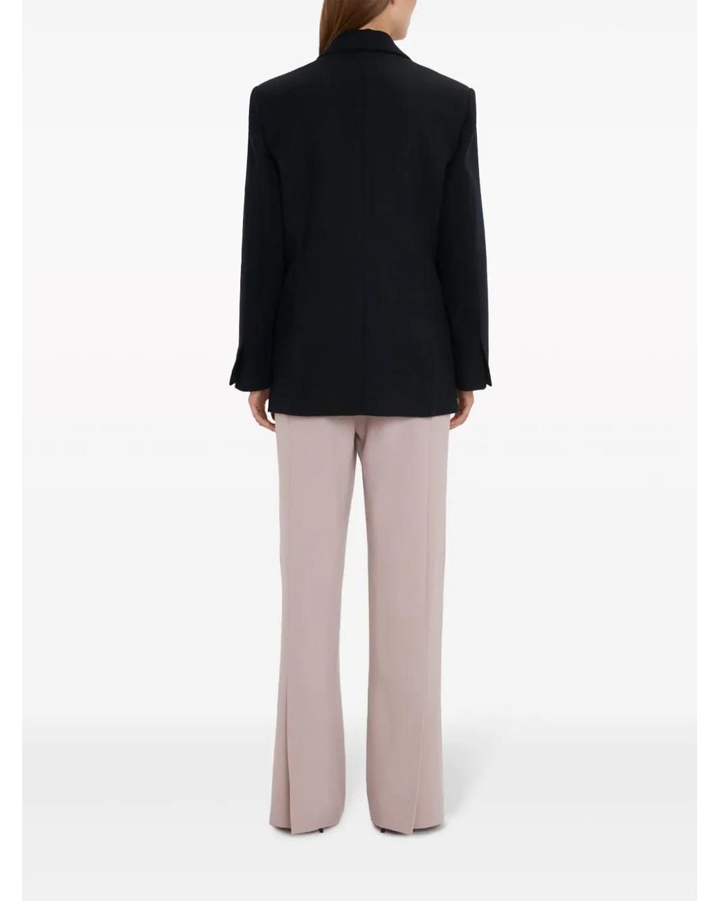 Victoria Beckham Black Peak-Lapel Wool-Cashmere Blazer