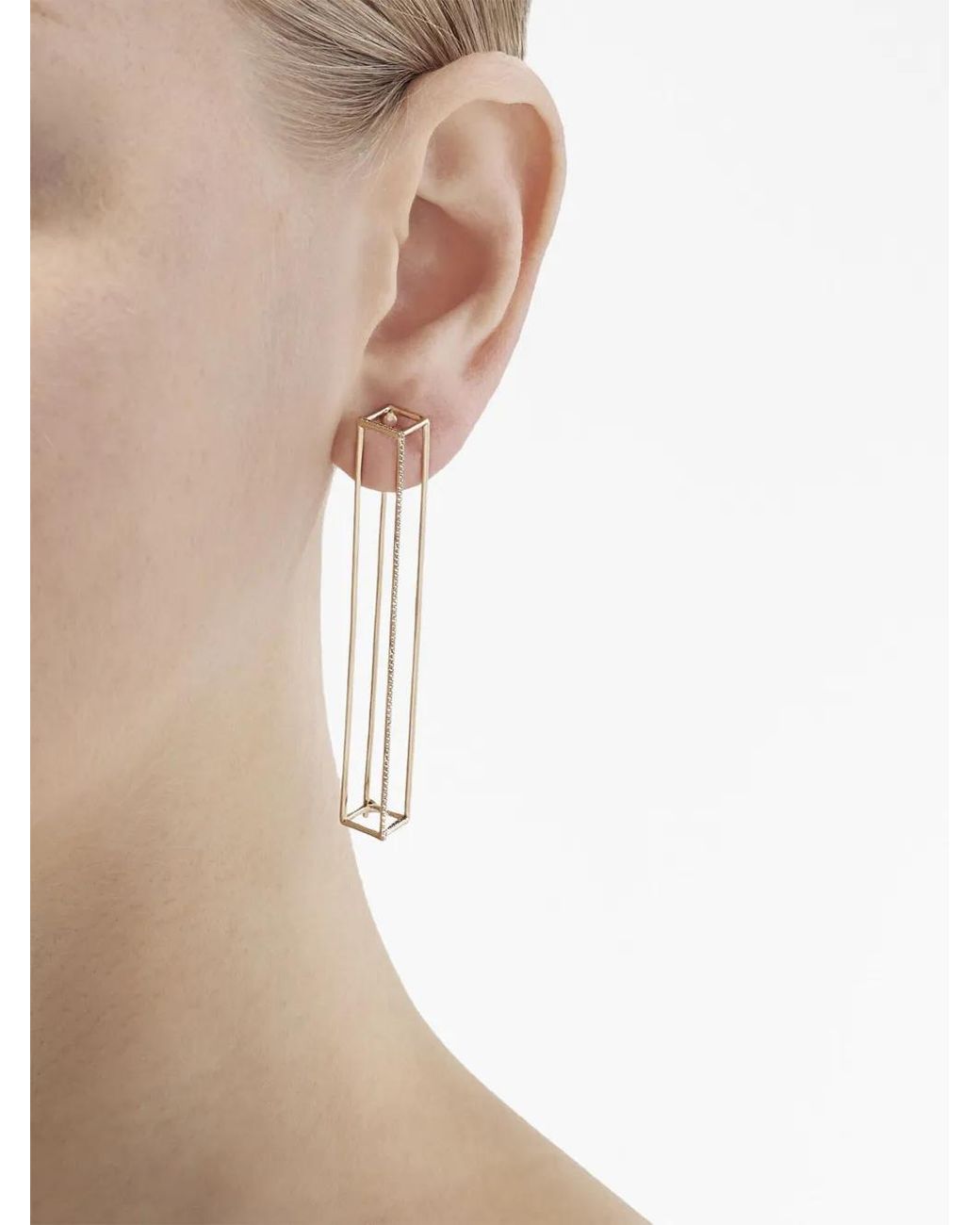 Shihara Metallic 18Kt Prism Diamond Single Earring