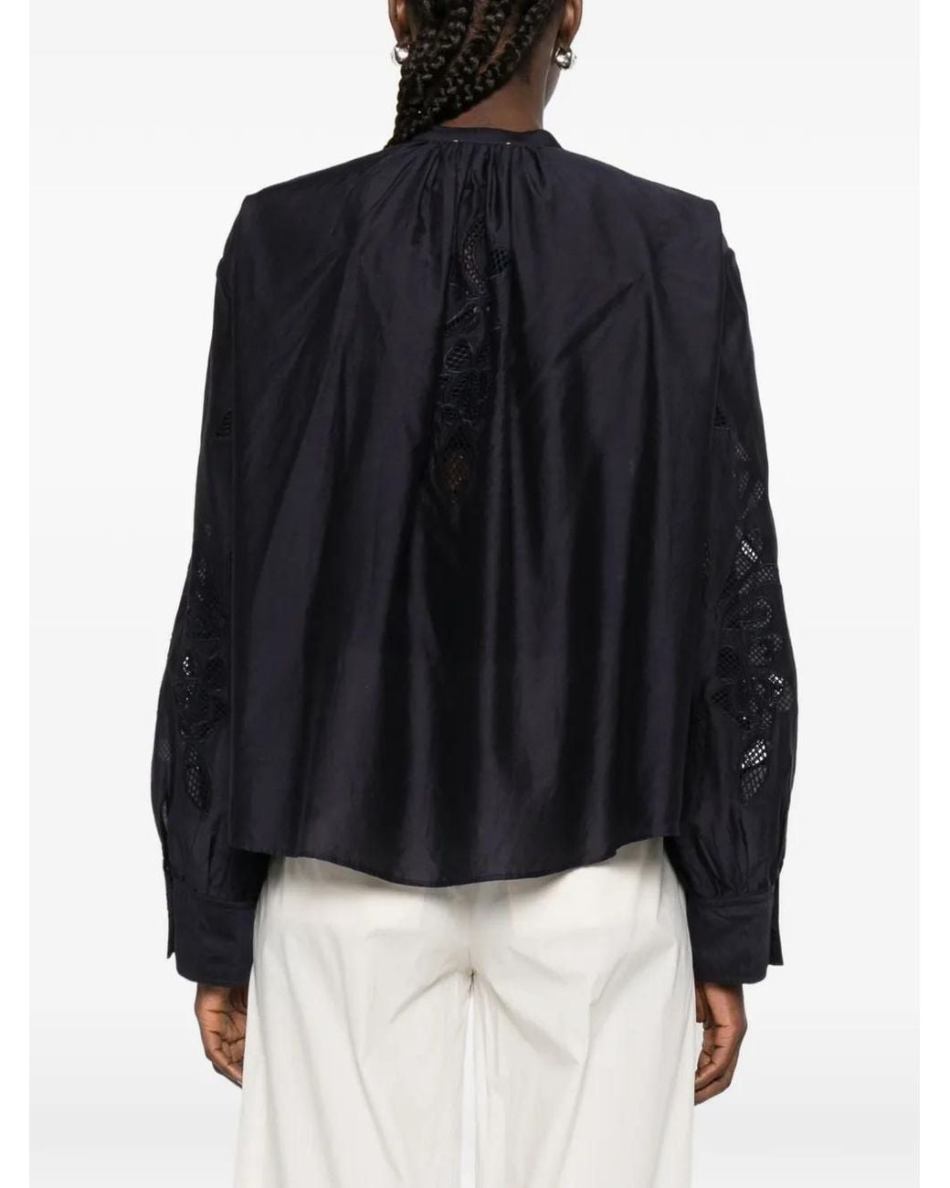 Forte_forte Black Lunamaris Broderie Anglaise Shirt