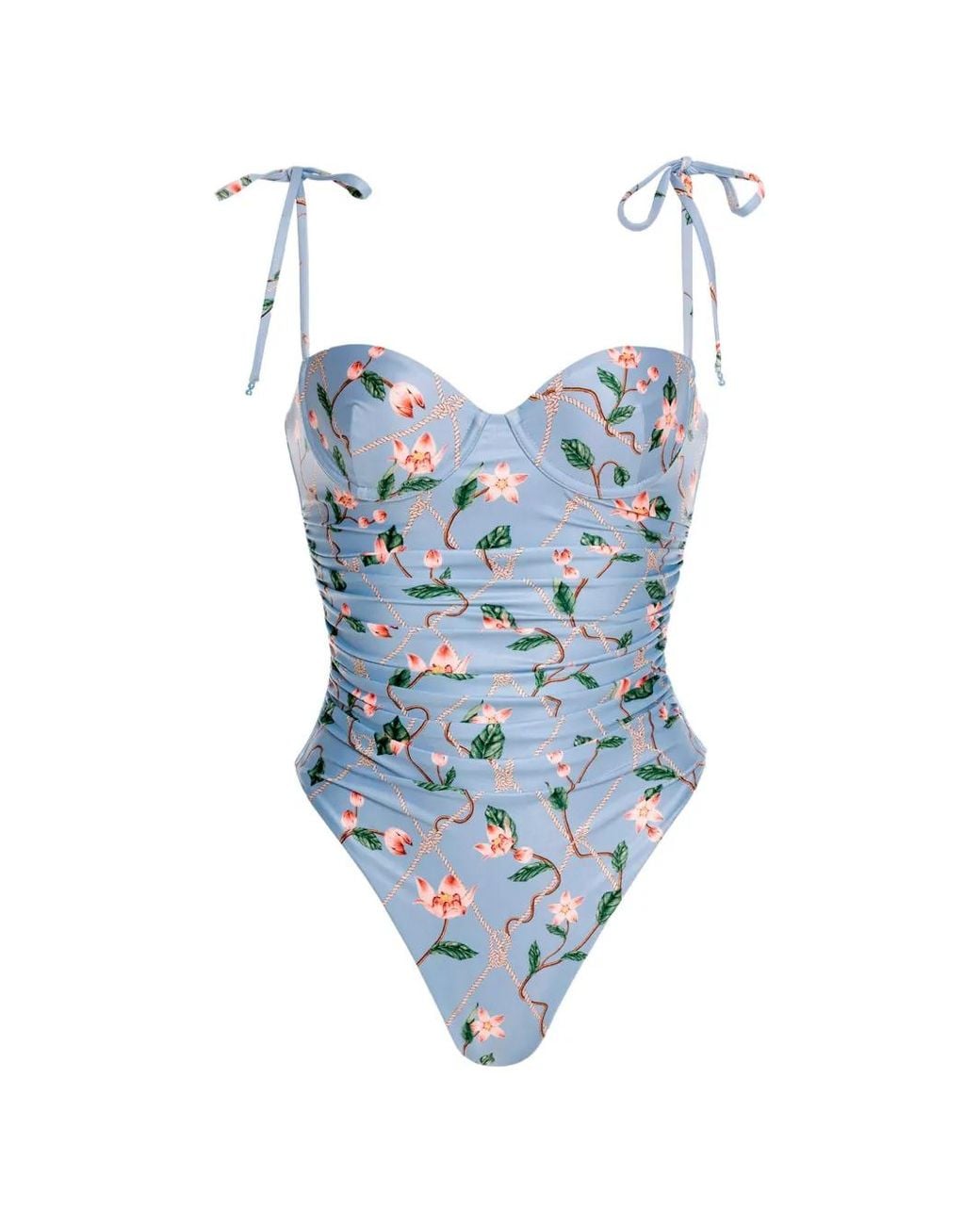 Agua Bendita Blue Rábano Navegante Floral-Print Swimsuit
