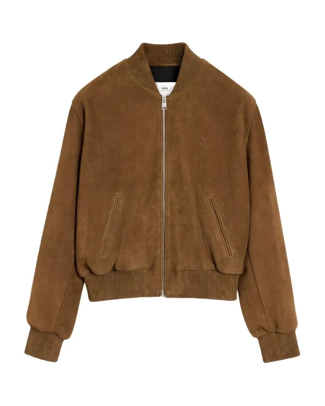 AMI Brown Ami Goat Suede Jacket for men