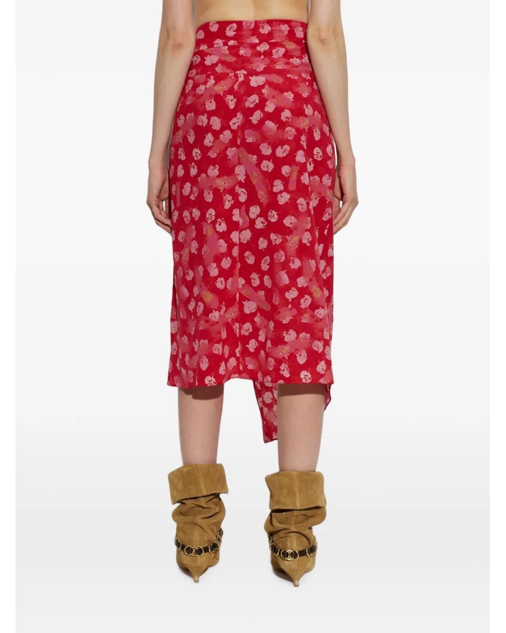 Isabel Marant Red Faniry Silk Skirt