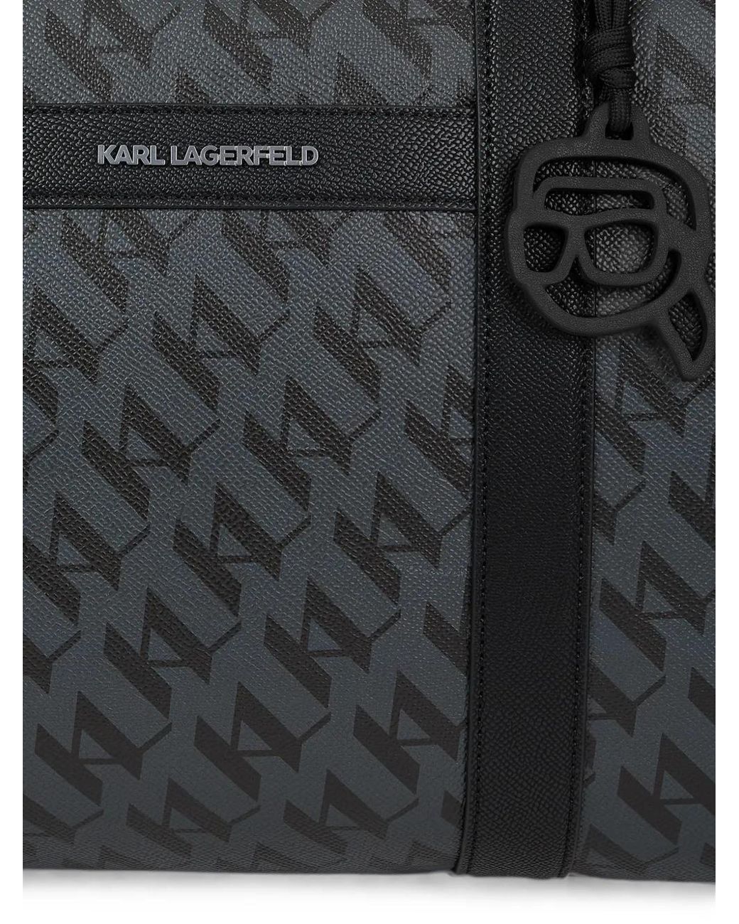 Karl Lagerfeld Black Sac Fourre-Tout Ikon À Motif Monogrammé for men