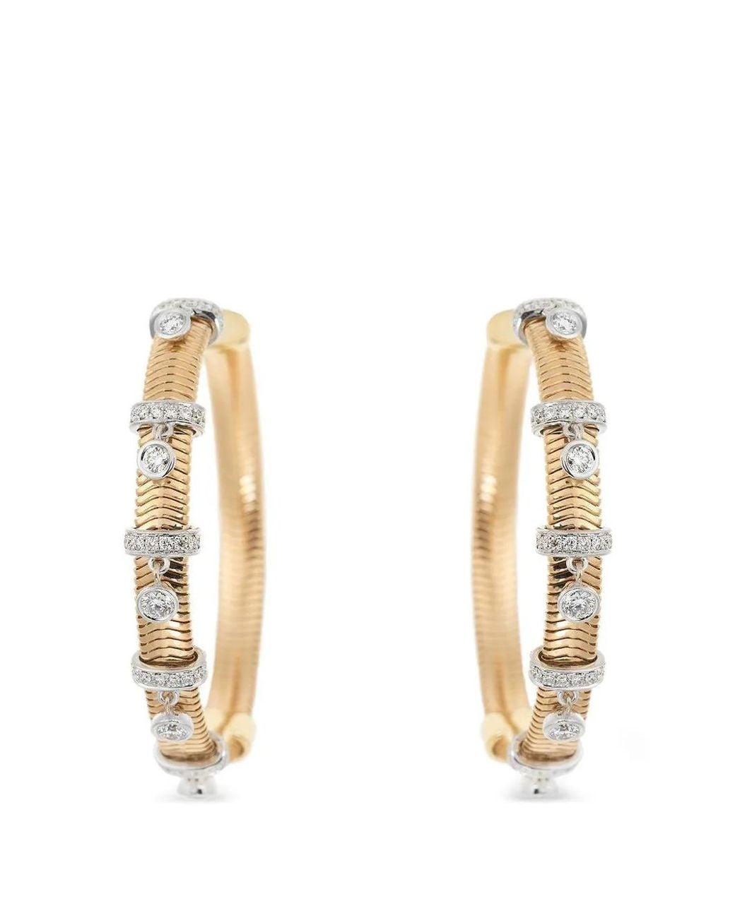 Nikos Koulis Metallic Feelings Diamond Hoop Earrings