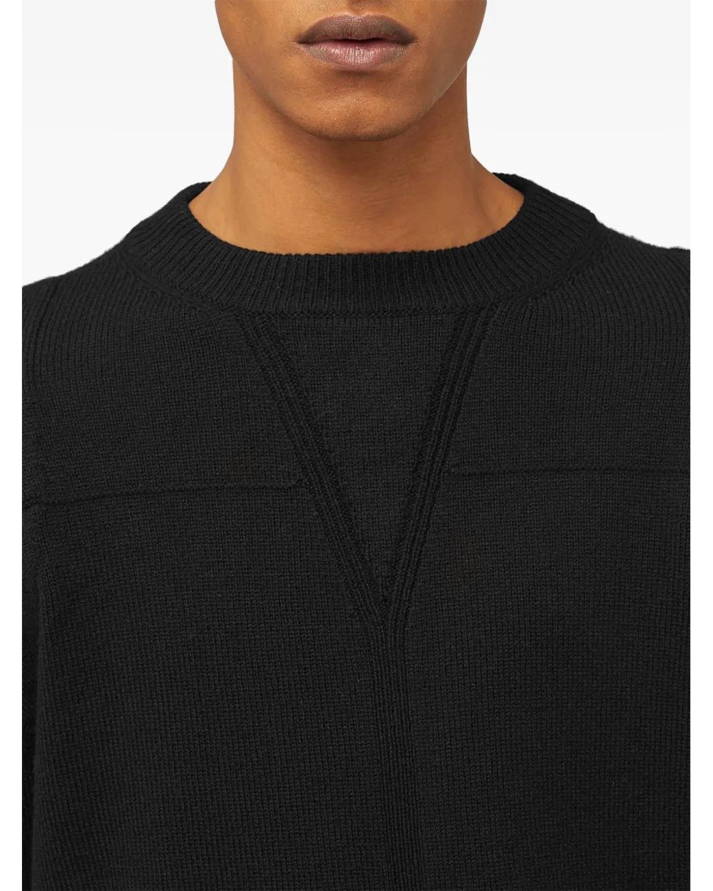 Jil Sander Black Round-Neck Wool-Blend Jumper for men