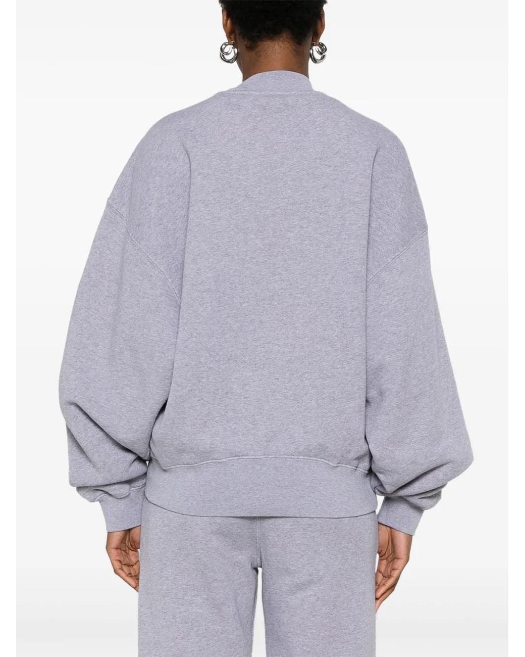 Off-White c/o Virgil Abloh Gray Logo-Embroidered Sweatshirt