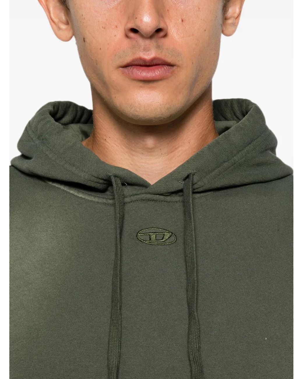 DIESEL Green Hooded Relaxed-Fit Sweater for men