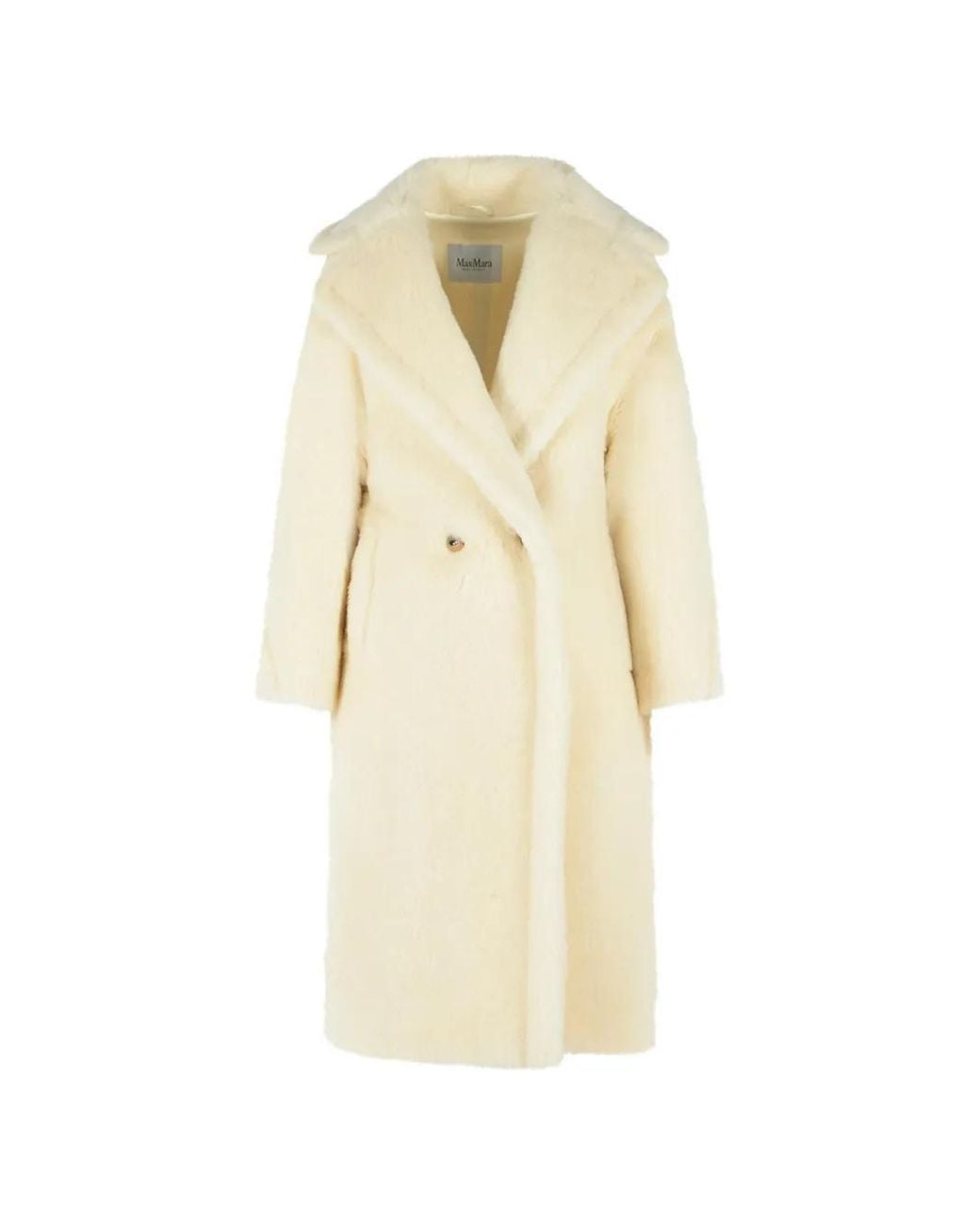 Max Mara White Tedgirl Double-Breasted Coat