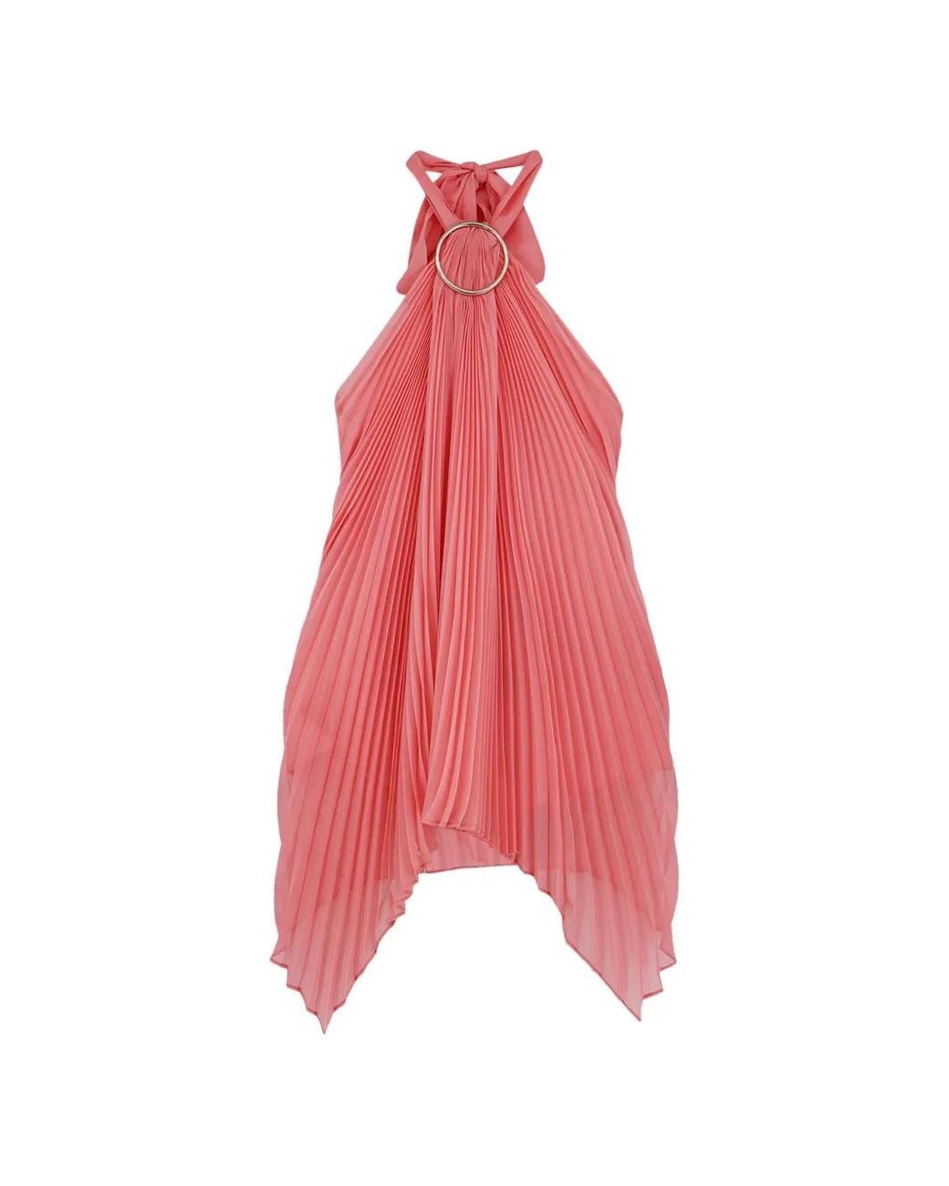 Max Mara Pink Evalzer Pleated Halterneck Top