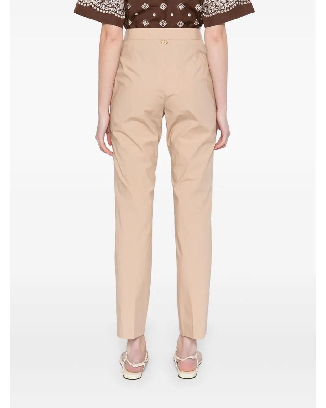 Twinset Natural Logo-Plaque Tailored Trousers