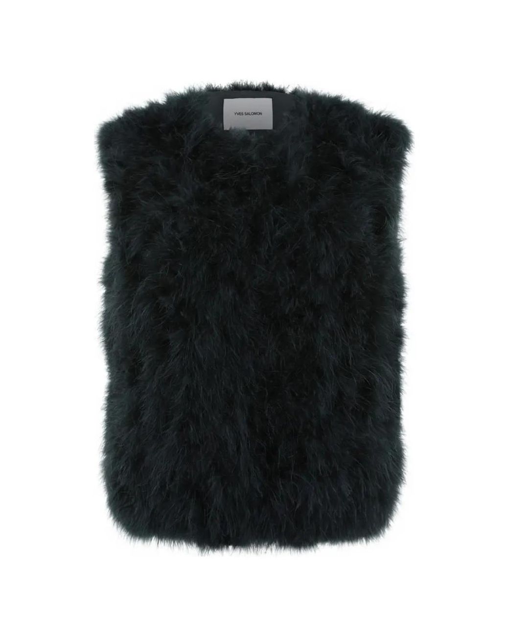Yves Salomon Black Feather-Embellished Gilet
