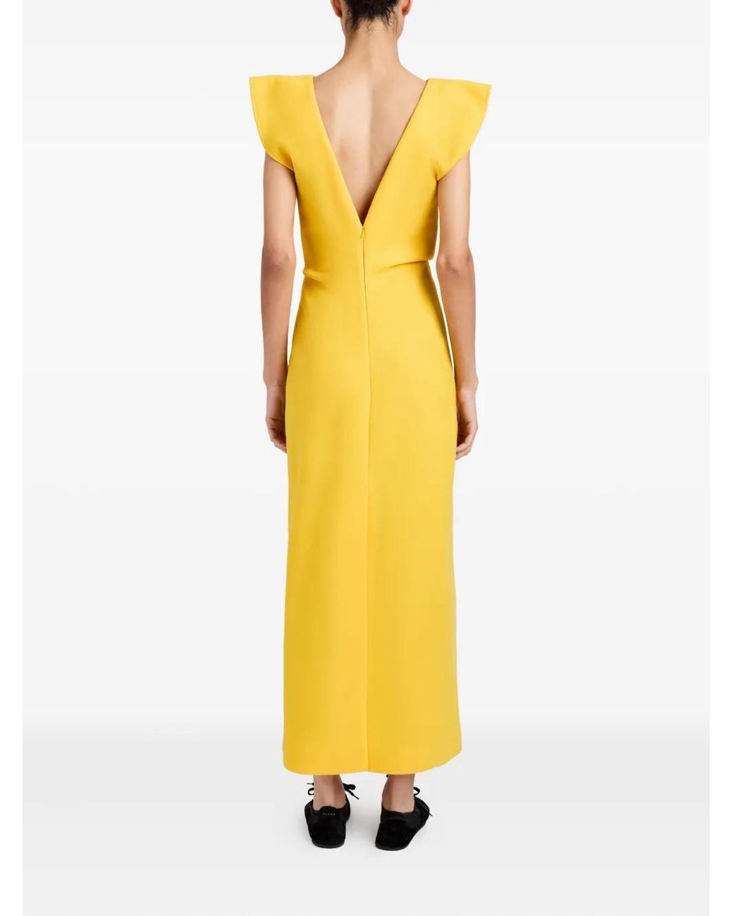 Proenza Schouler Yellow Canary Viscose Wool Mariam Dress