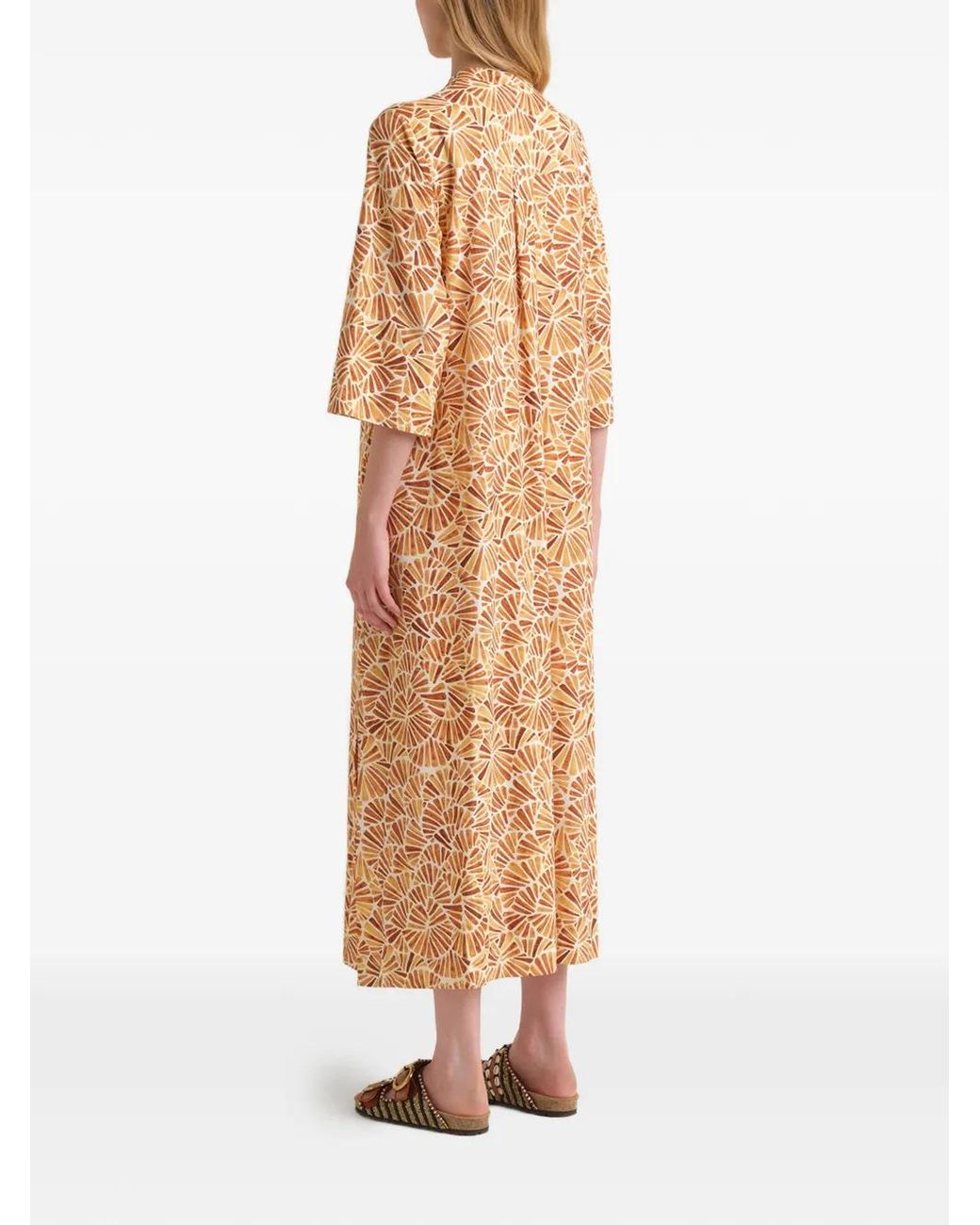 Maliparmi Natural Polo Collar Print Dress
