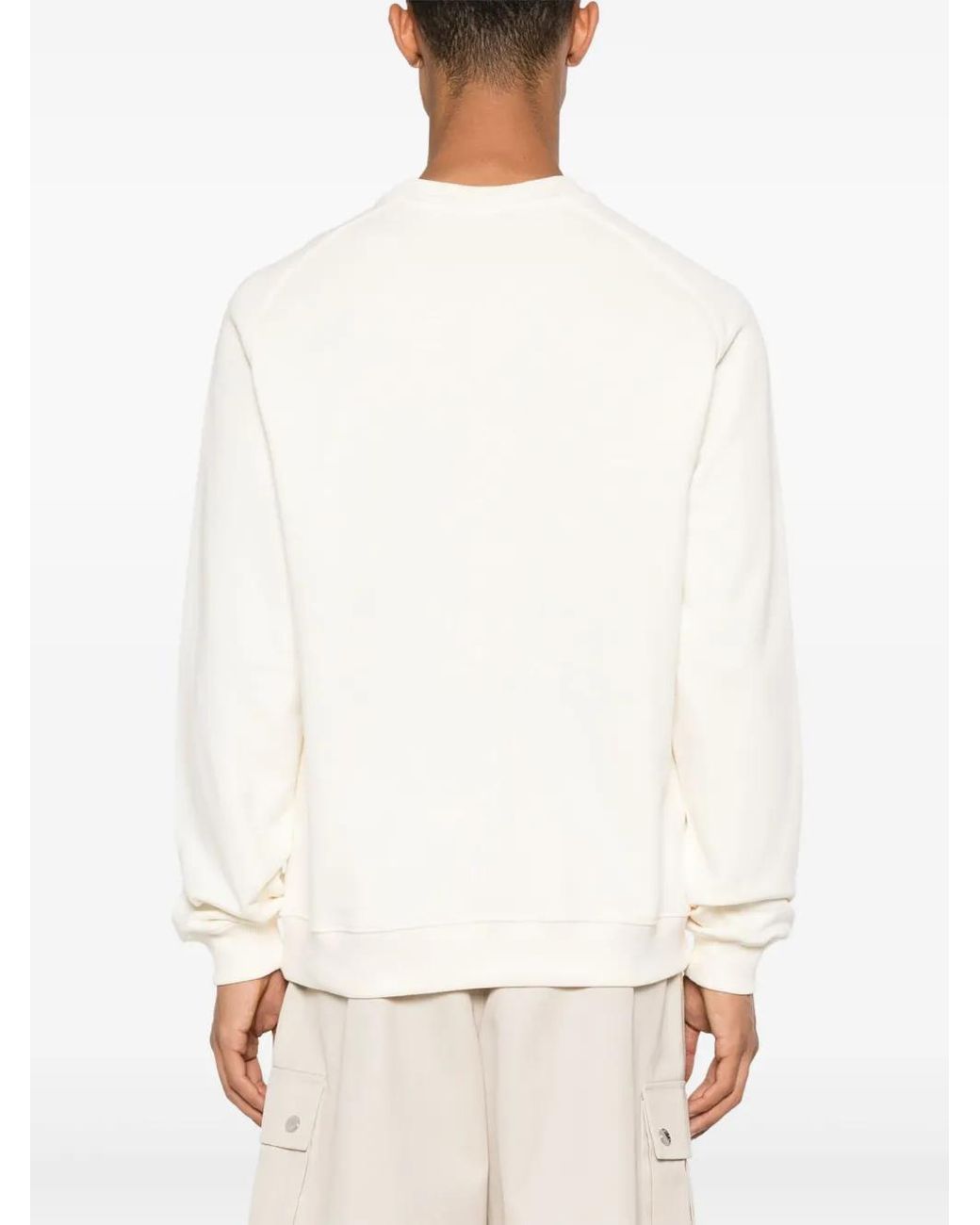 MSGM White Logo-Print Cotton Sweatshirt for men