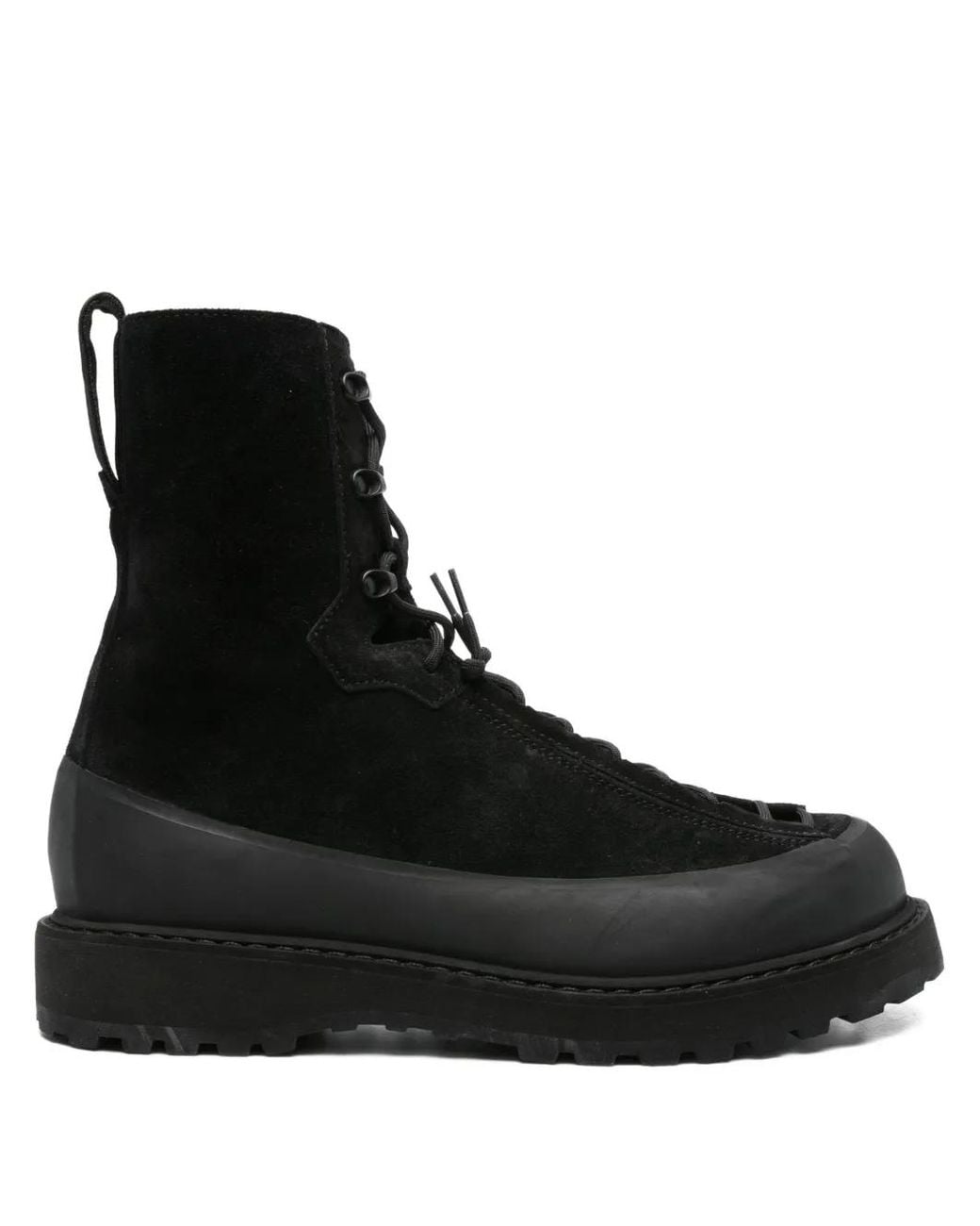 Stone Island Black Lace-Up Suede Boots for men