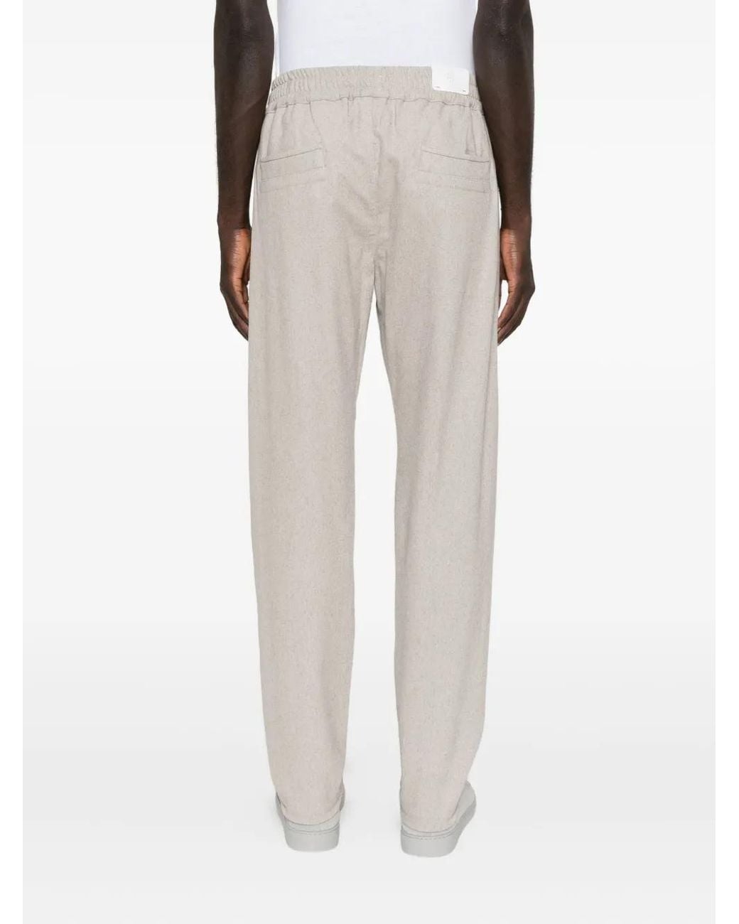 Eleventy White Elastic-Waistband Trousers for men