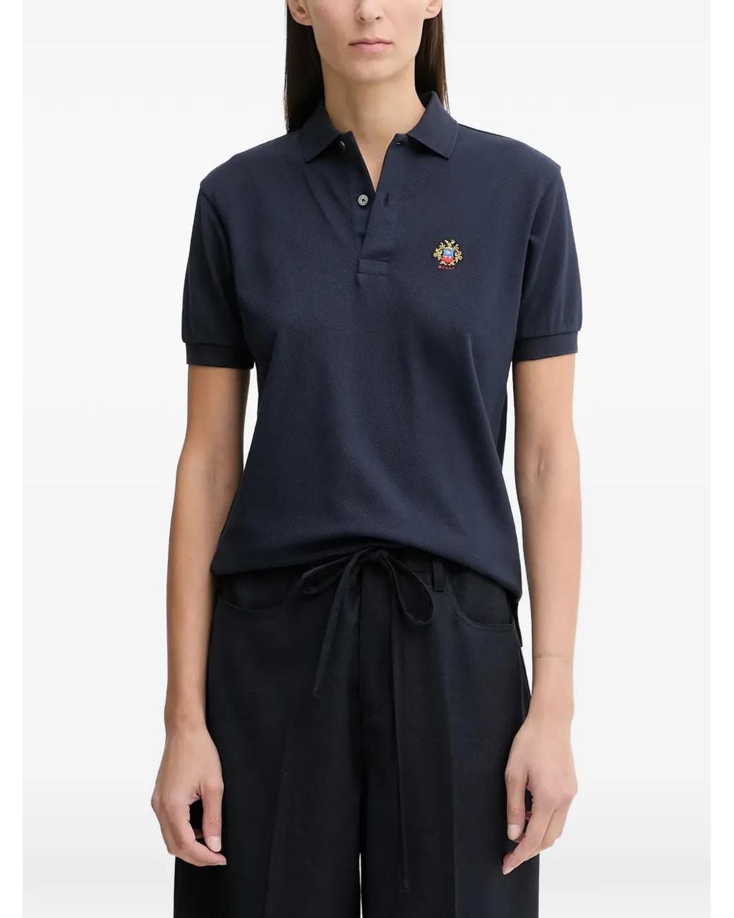 Bally Blue Embroidered Polo Shirt