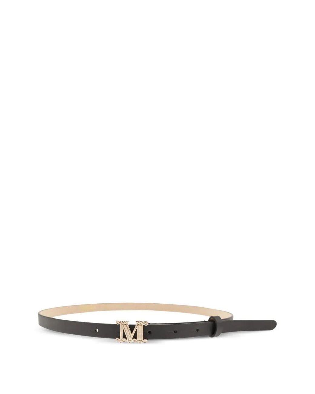 Max Mara White Aziata Leather Belt