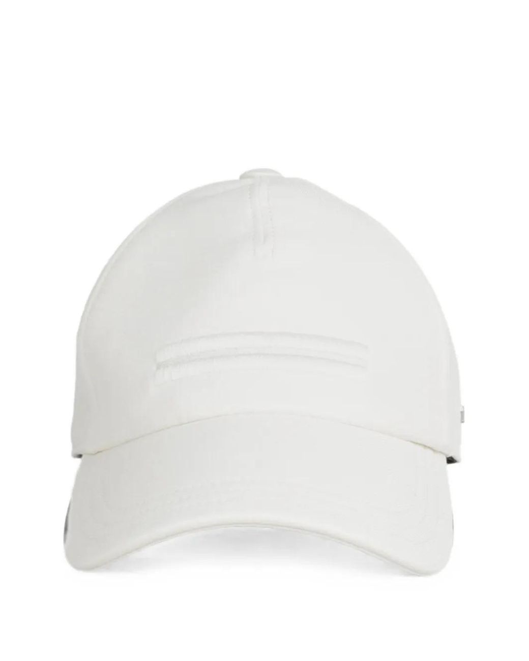 Zegna White Embroidered-Stripe Cotton Cap for men